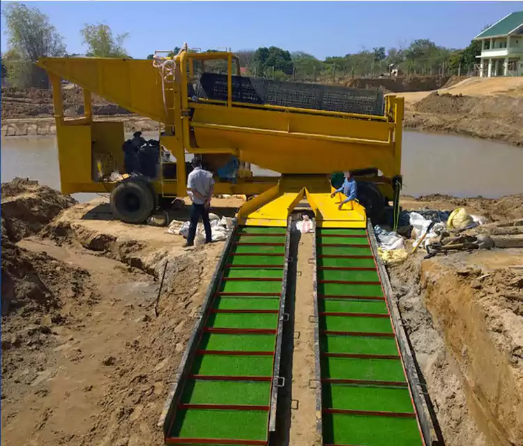 Портативная мобильная тележка для промывки золота